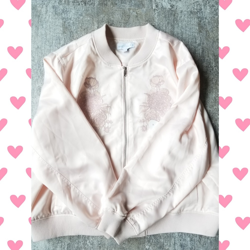 Ashley Nell Tipton Bomber Jacket 3x Pink Zip up